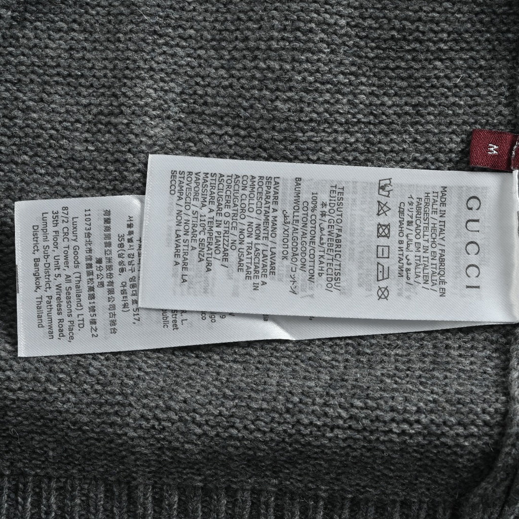 Gucci Red Lantern Double G Embroidered Sweater in Grey