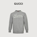 Gucci Signature Script Intarsia Knit Sweater in Grey