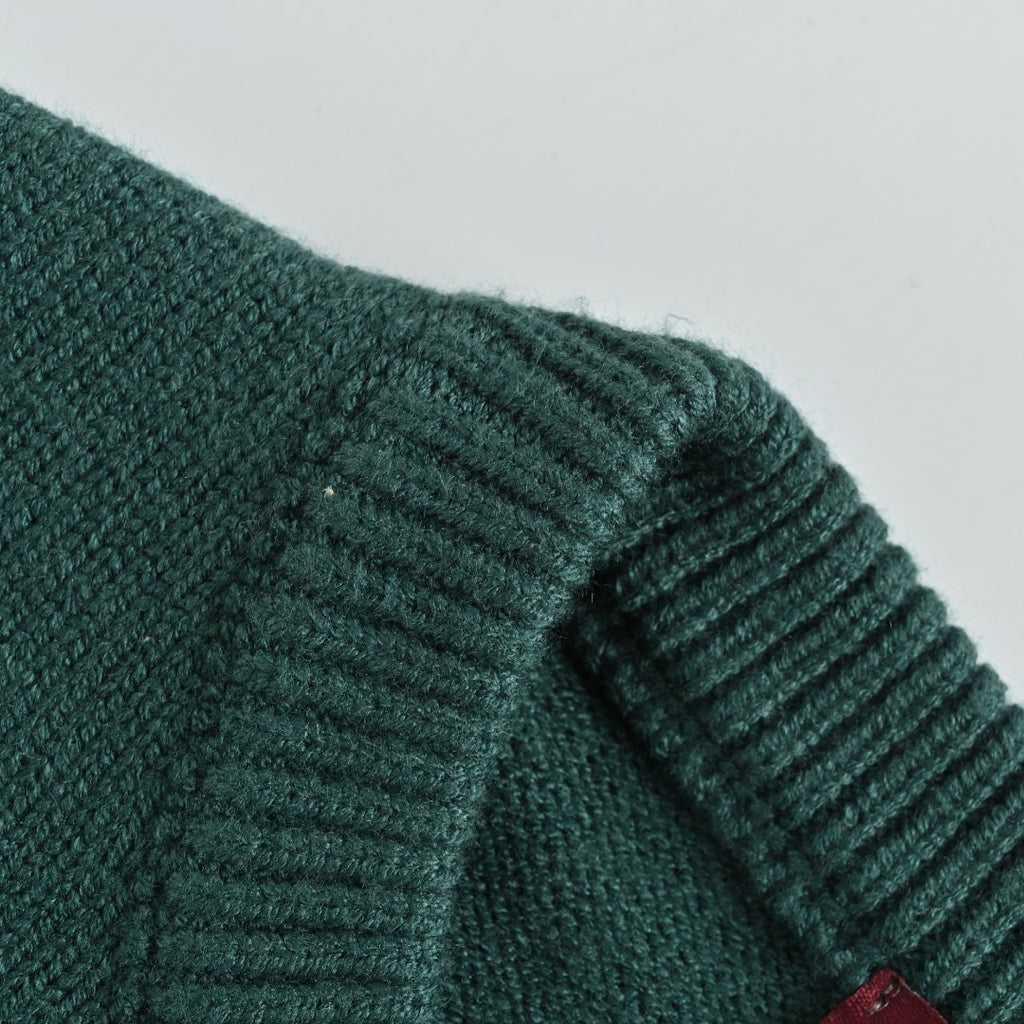 Gucci Signature Script Intarsia Knit Sweater in Dark Green
