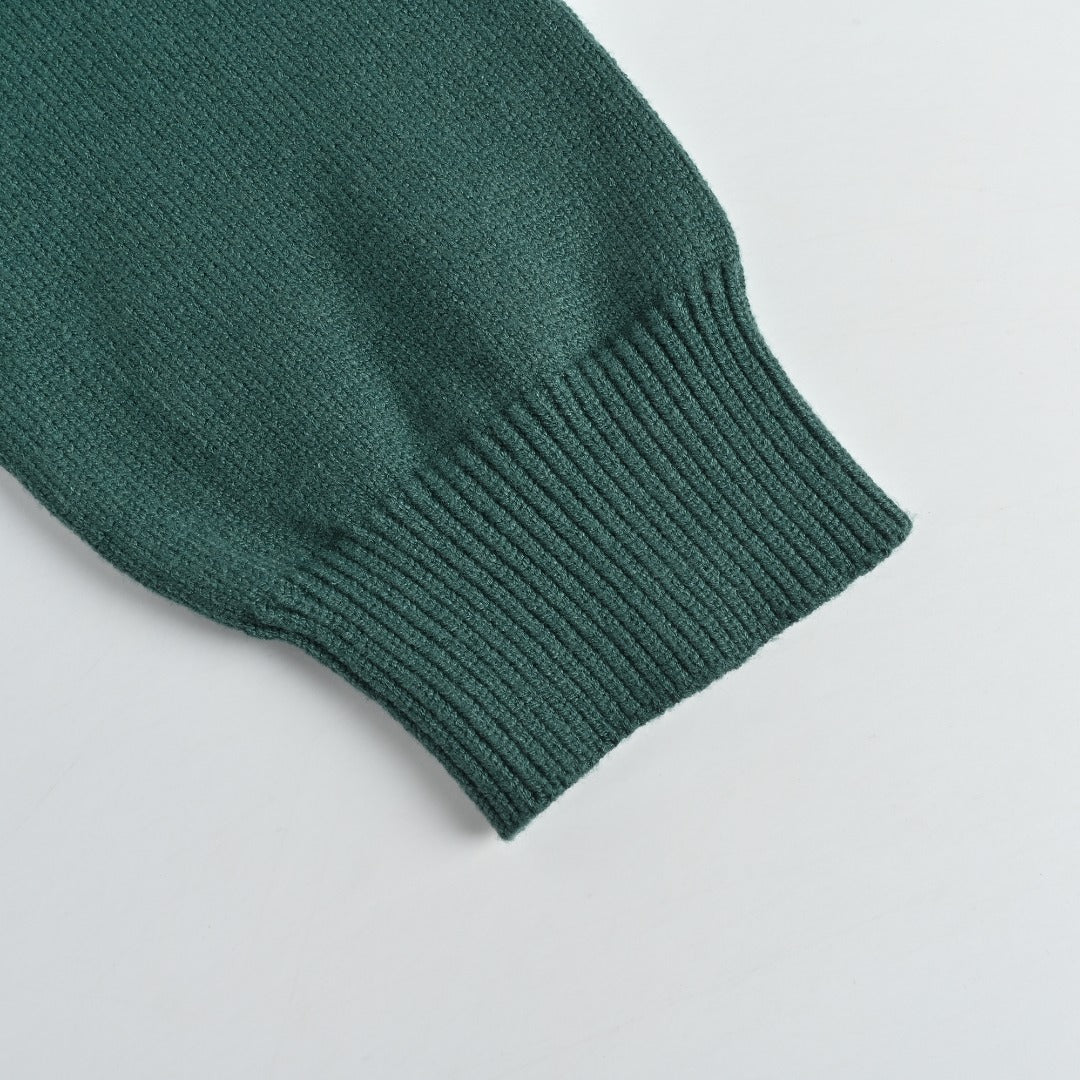 Gucci Signature Script Intarsia Knit Sweater in Dark Green