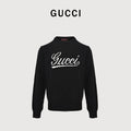 Gucci Signature Script Intarsia Knit Sweater in Black