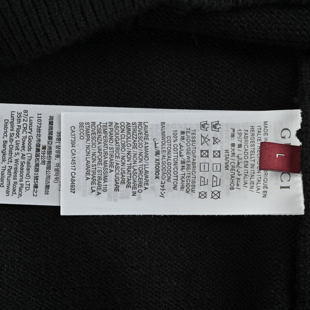 Gucci Signature Script Intarsia Knit Sweater in Black