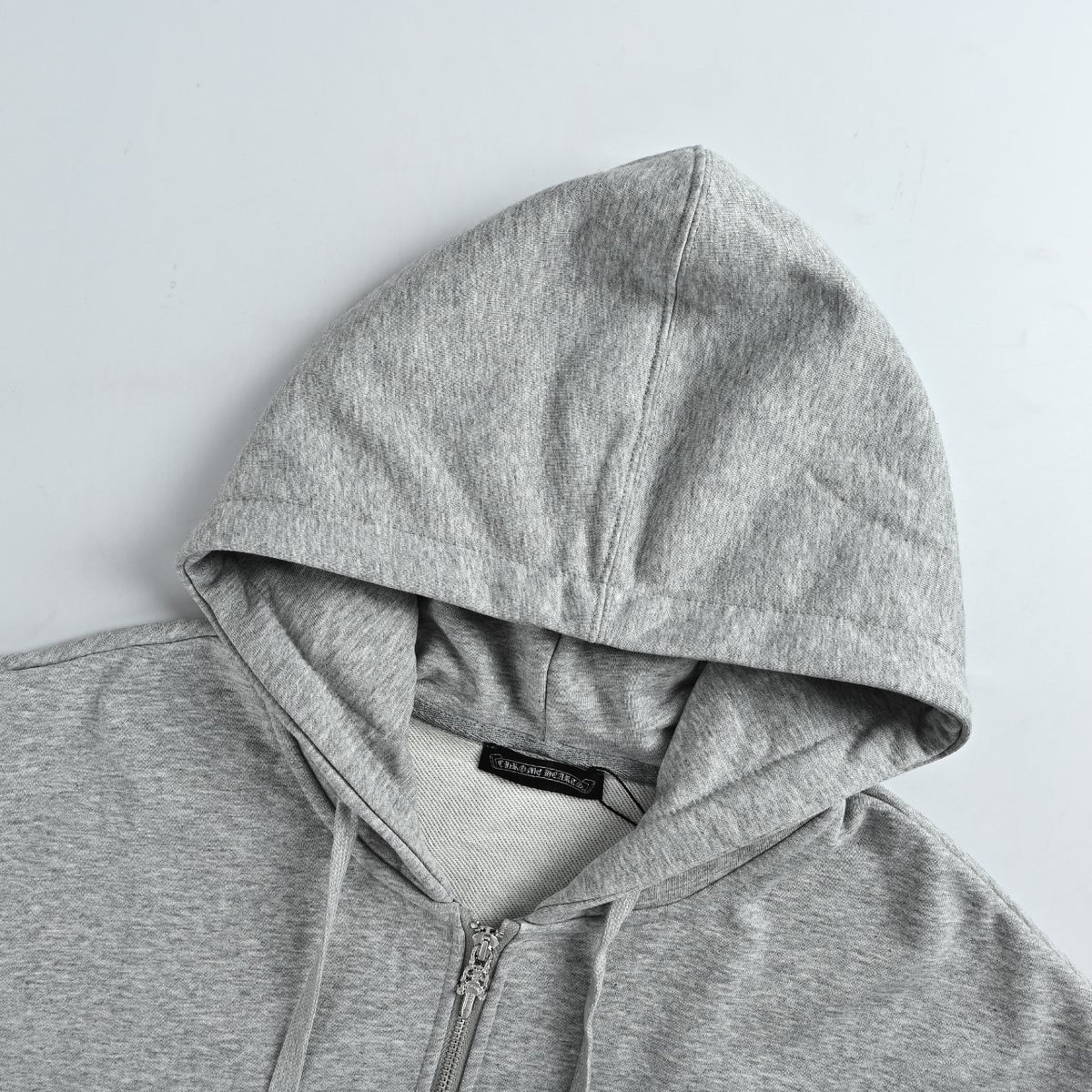 Chrome Hearts Horseshoe Graphic Zip-Up Hoodie in Grey