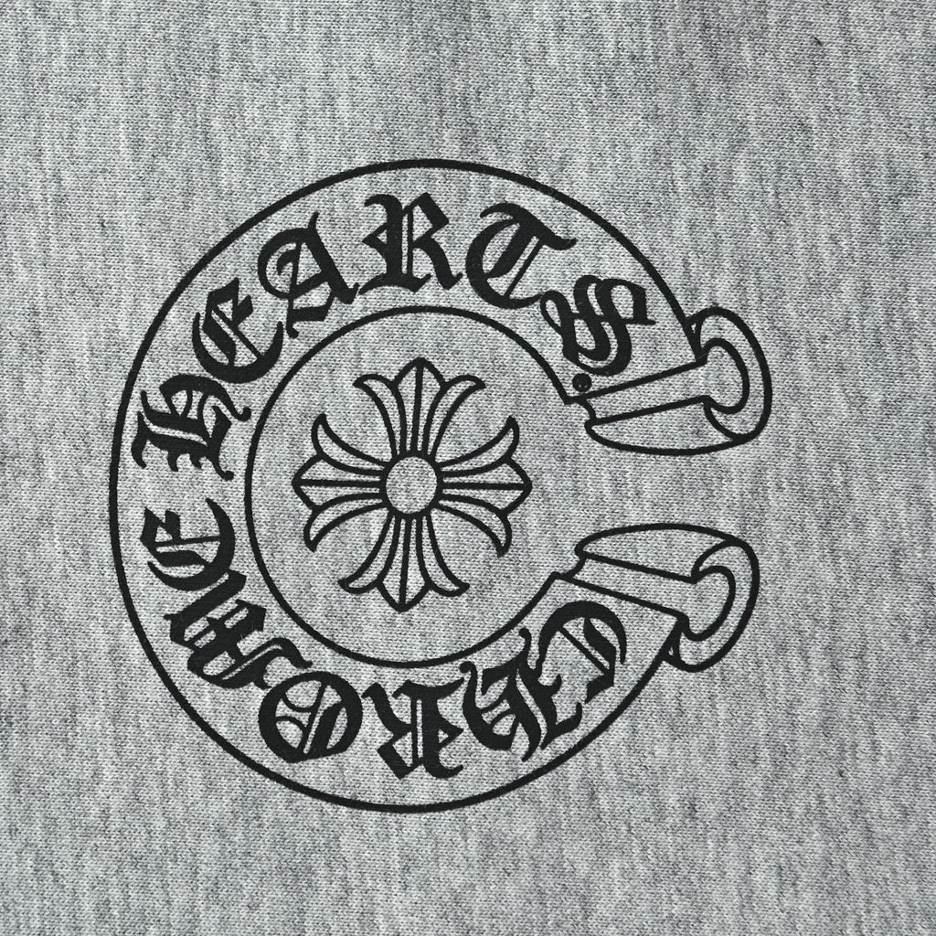 Chrome Hearts Horseshoe Graphic Zip-Up Hoodie in Grey