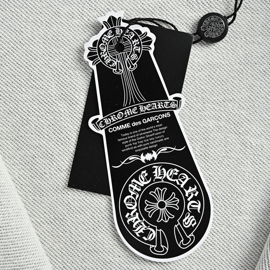 Chrome Hearts Horseshoe Graphic Zip-Up Hoodie in Grey