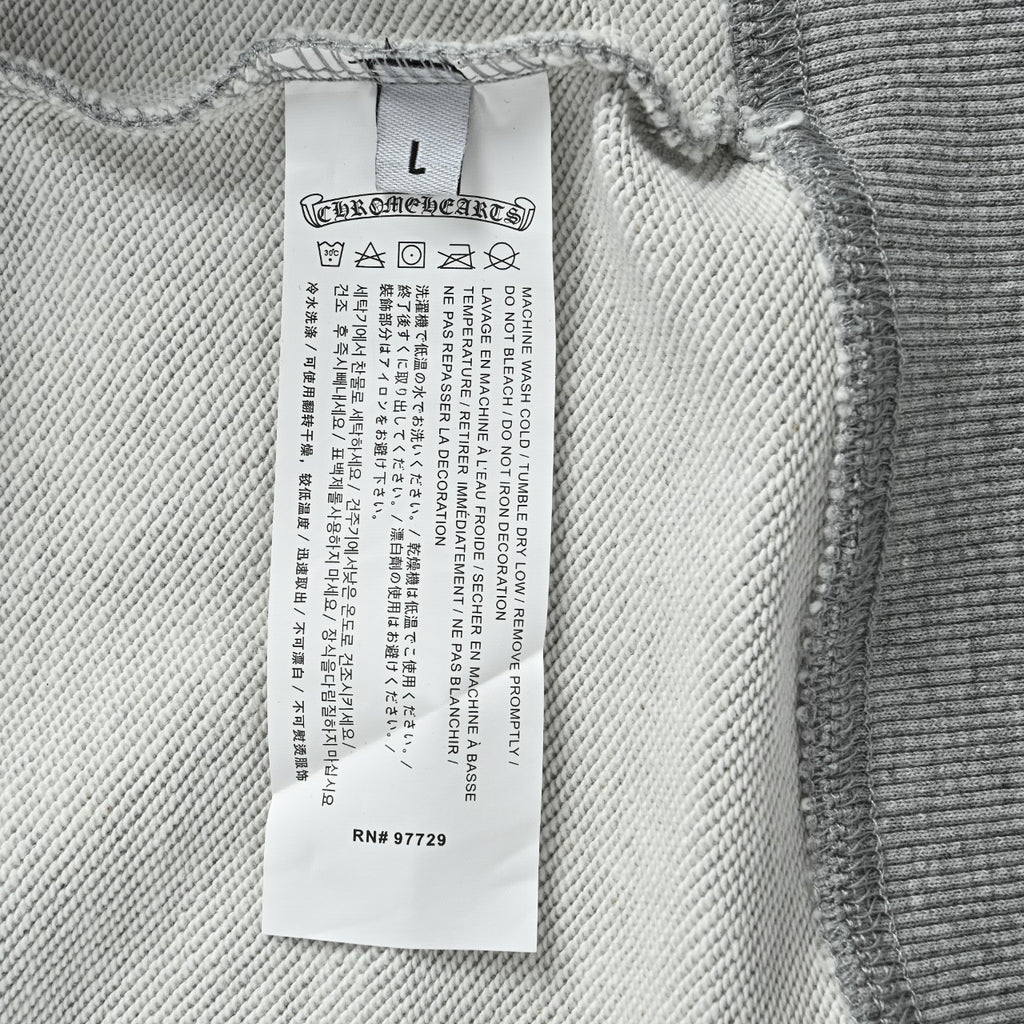 Chrome Hearts Horseshoe Graphic Zip-Up Hoodie in Grey