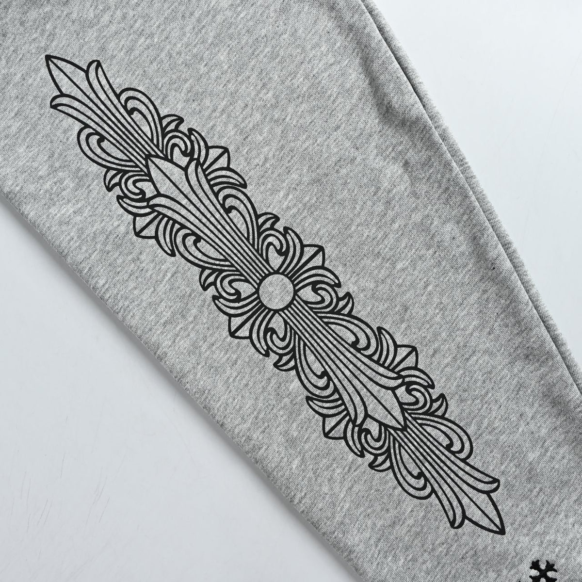 Chrome Hearts Horseshoe Graphic Zip-Up Hoodie in Grey