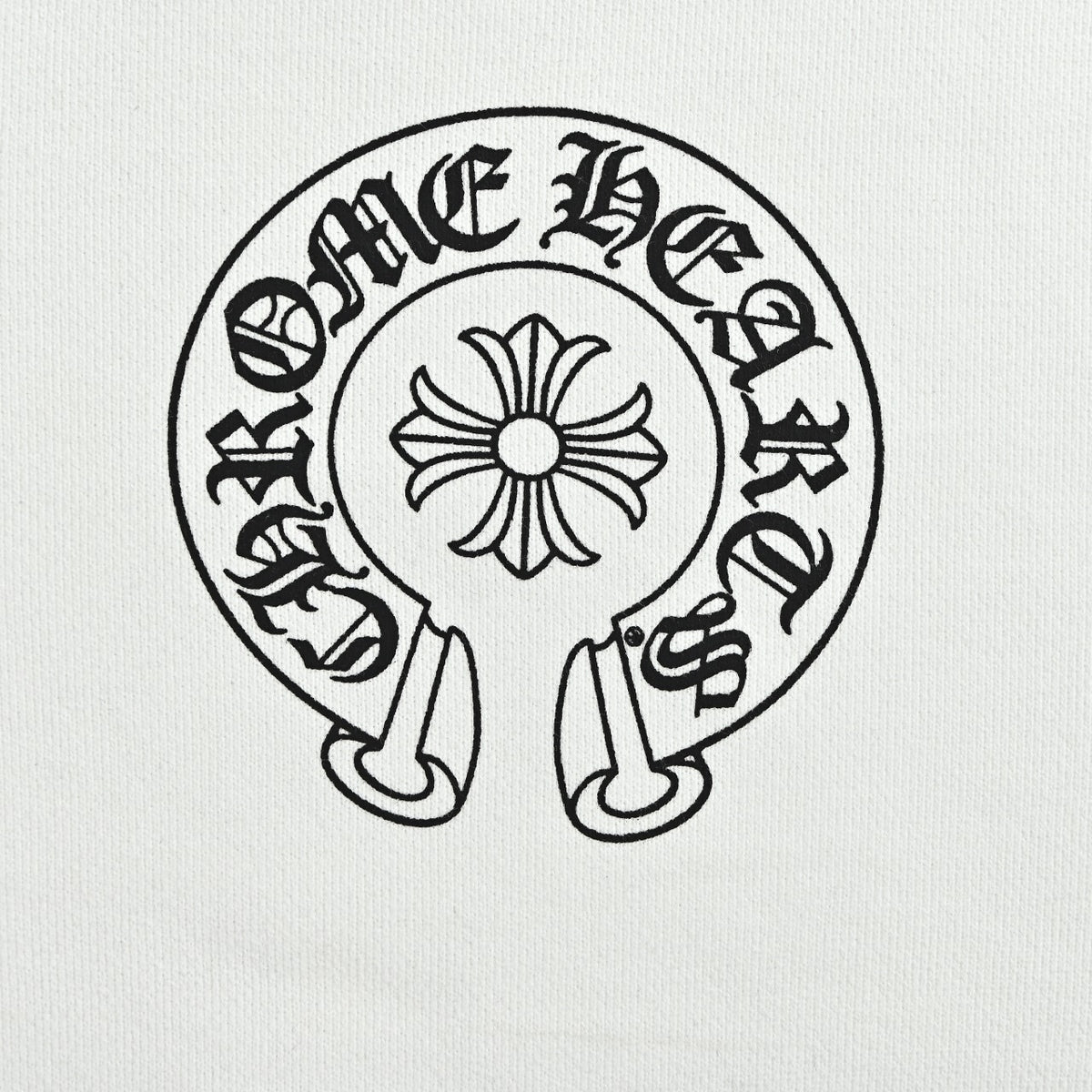 Chrome Hearts Horseshoe Graphic Zip-Up Hoodie in White