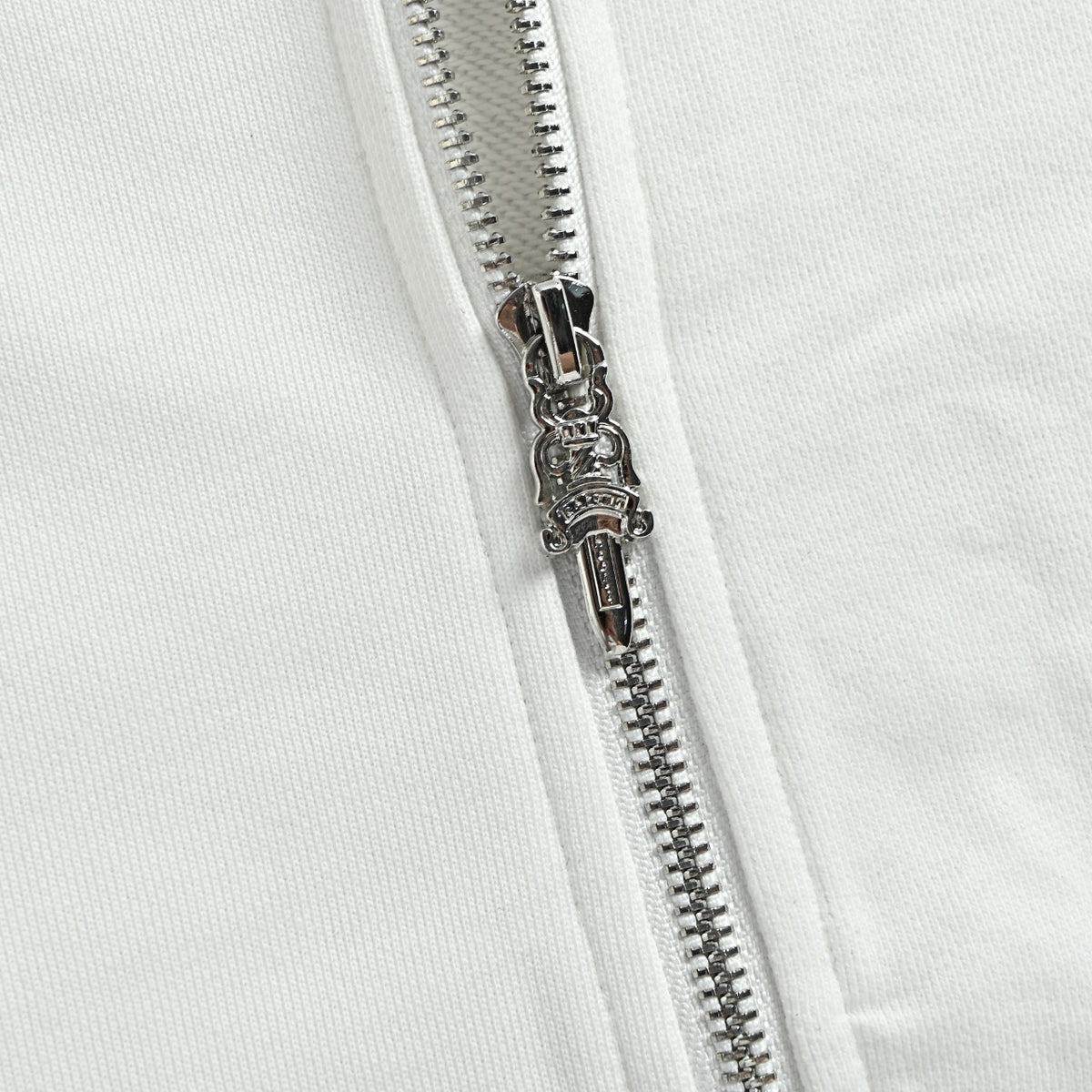 Chrome Hearts Horseshoe Graphic Zip-Up Hoodie in White