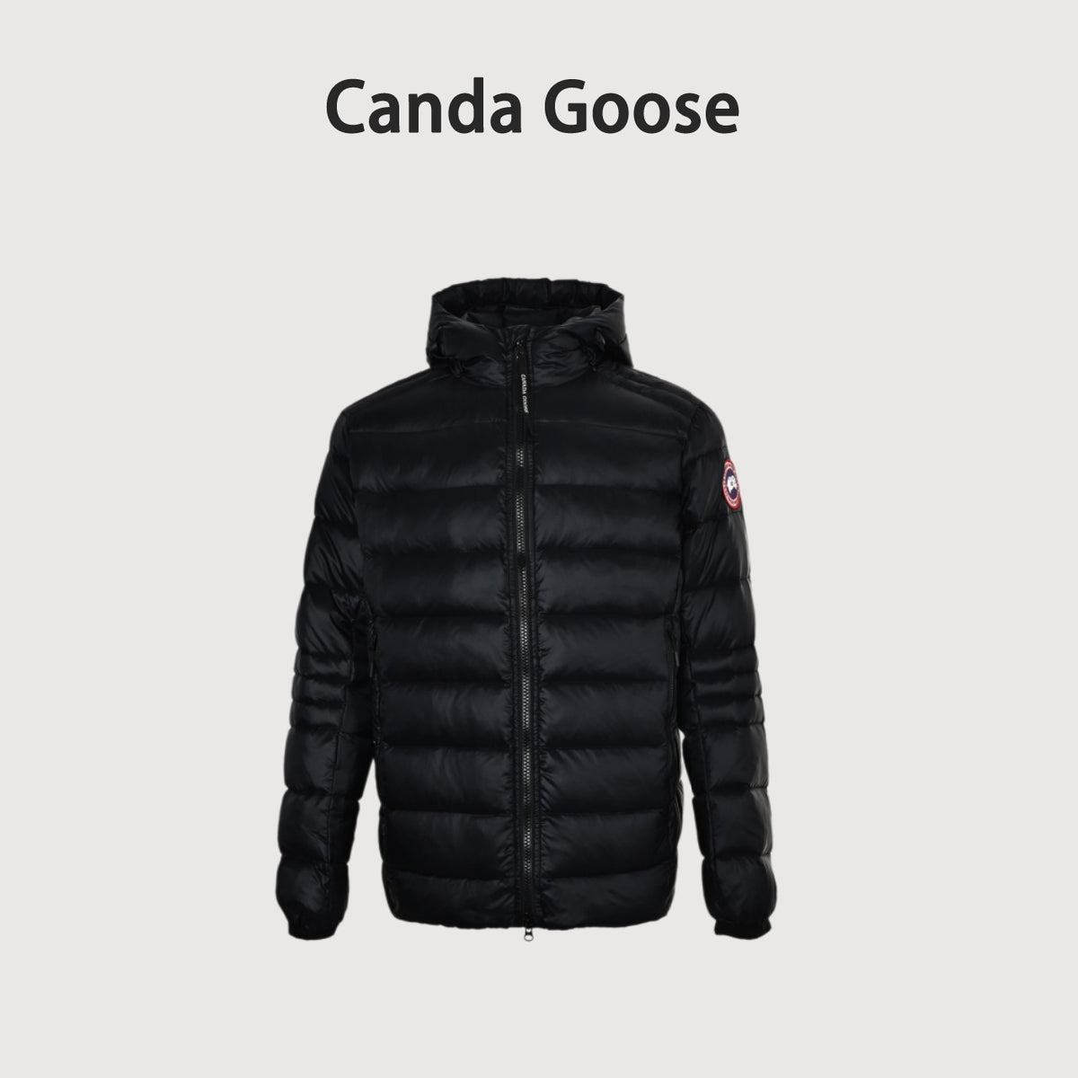 Canada Goose Lightweight Quilted Hooded Down Jacket in Black