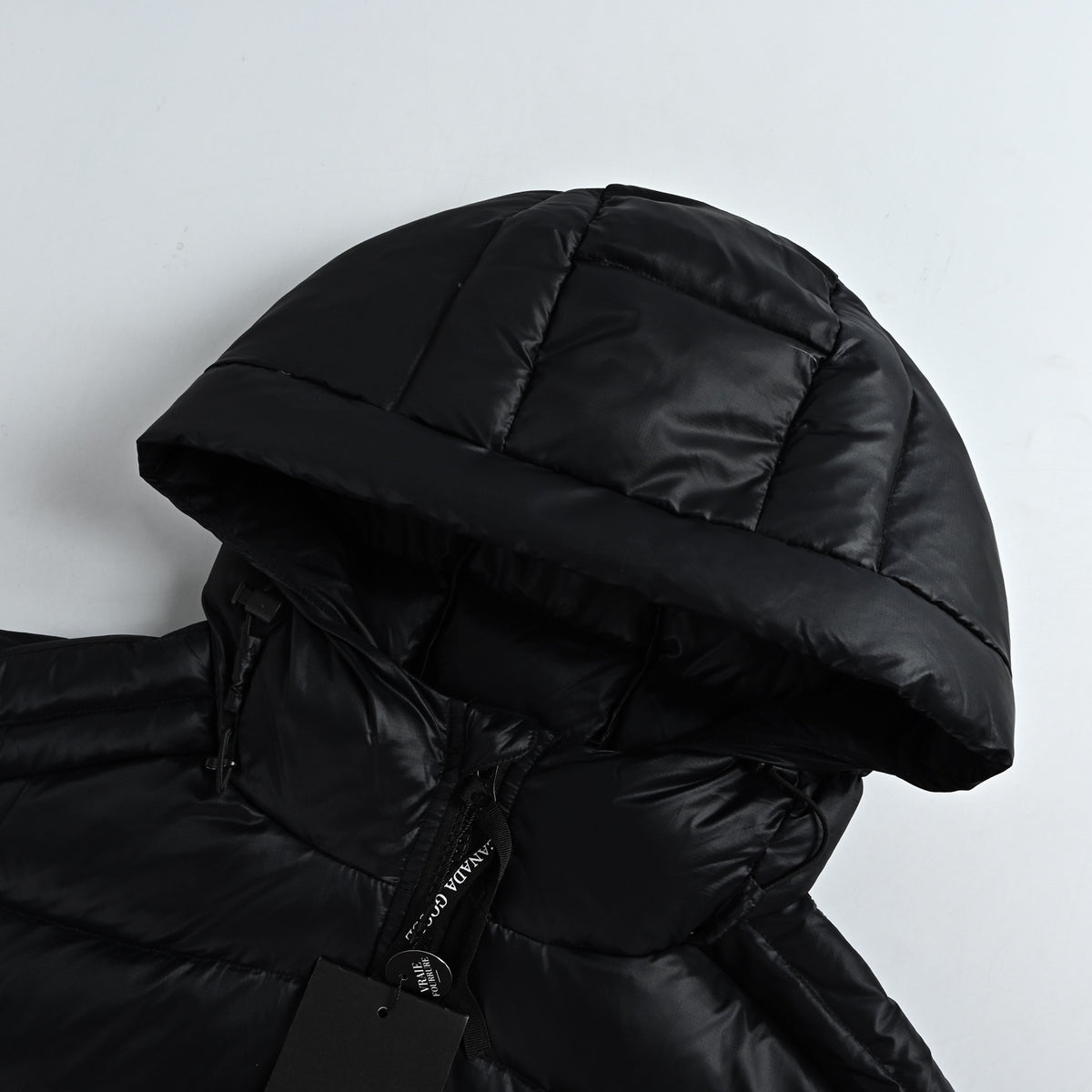 Canada Goose Lightweight Quilted Hooded Down Jacket in Black