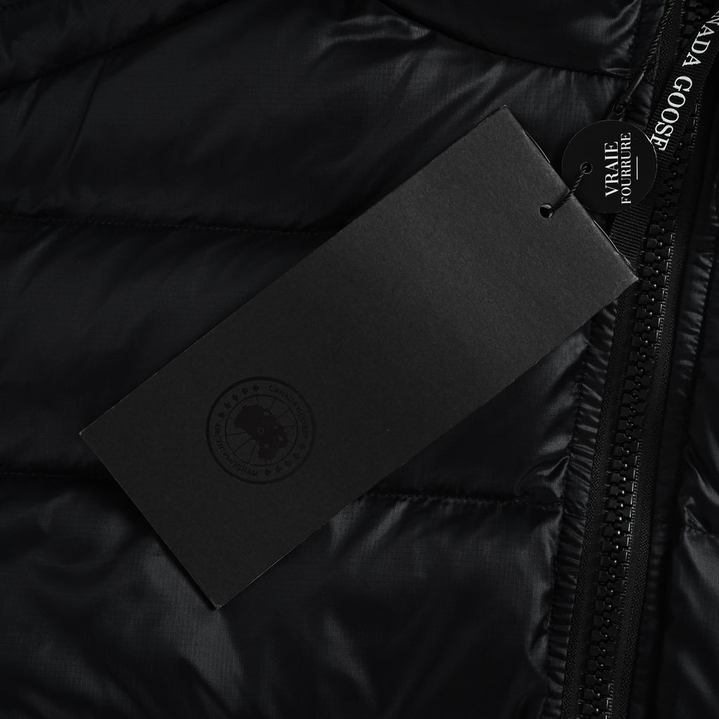 Canada Goose Lightweight Quilted Hooded Down Jacket in Black