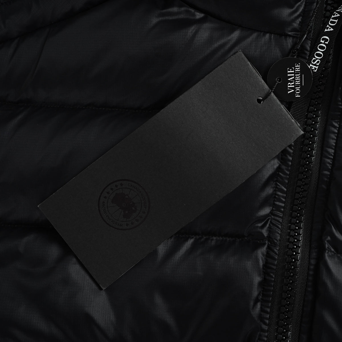 Canada Goose Lightweight Quilted Hooded Down Jacket in Black