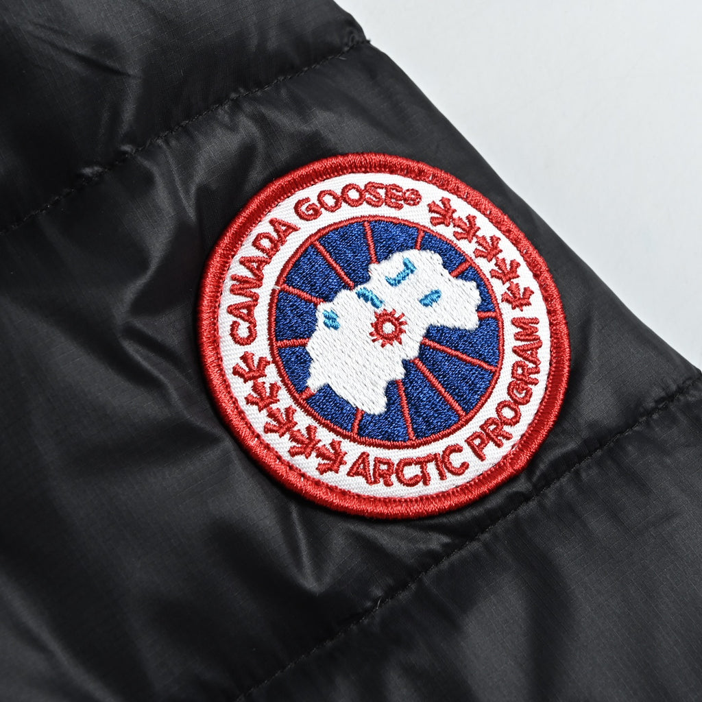 Canada Goose Lightweight Quilted Hooded Down Jacket in Black
