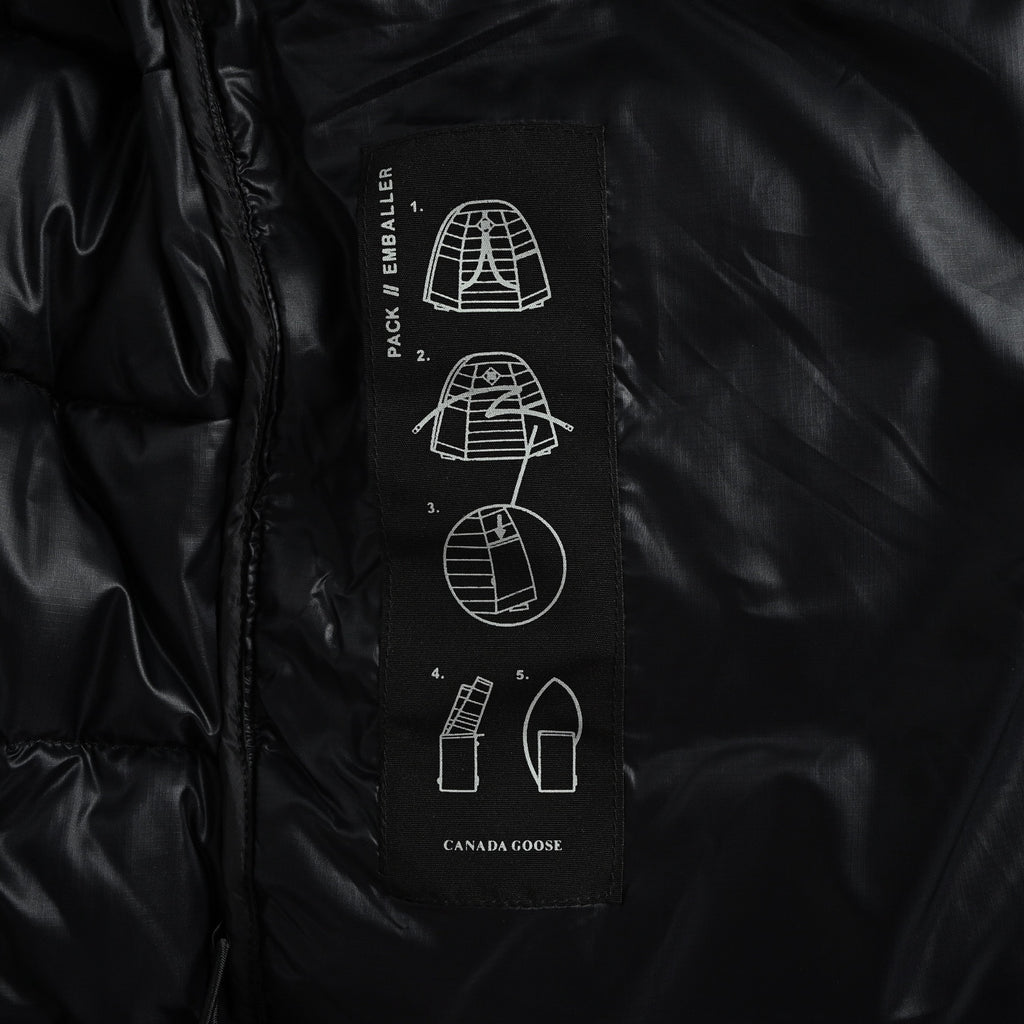Canada Goose Lightweight Quilted Hooded Down Jacket in Black