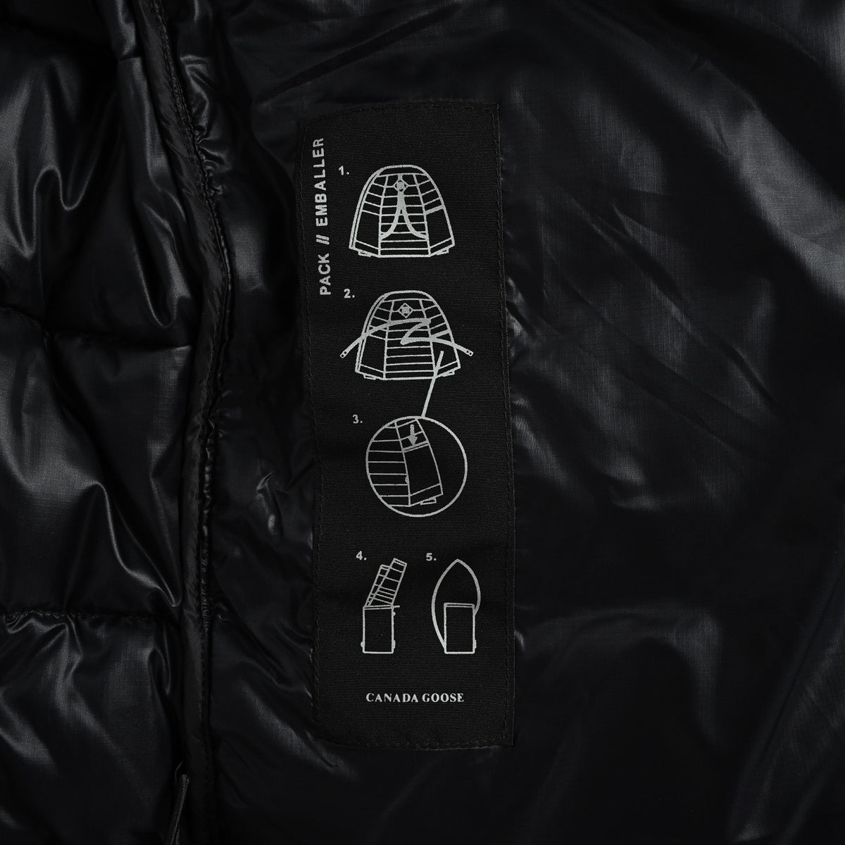 Canada Goose Lightweight Quilted Hooded Down Jacket in Black