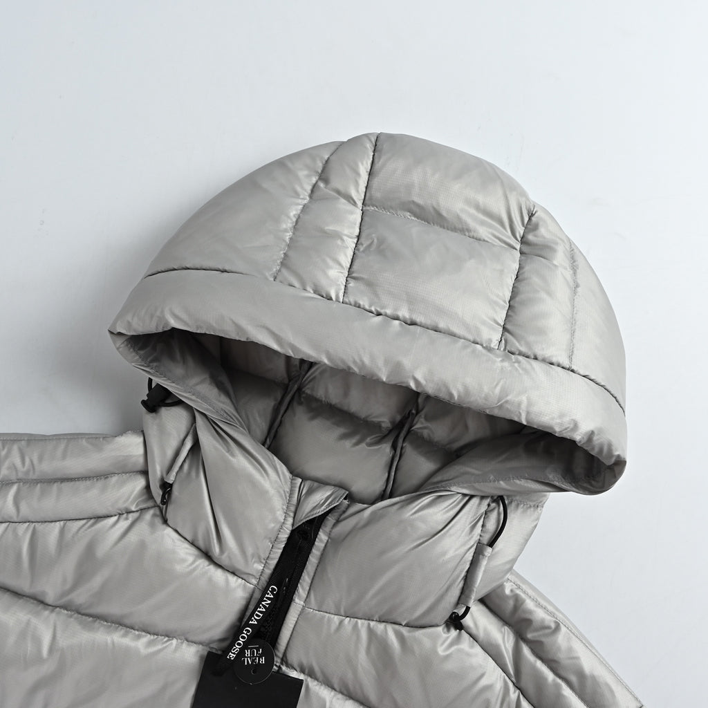 Canada Goose Lightweight Quilted Hooded Down Jacket in Grey