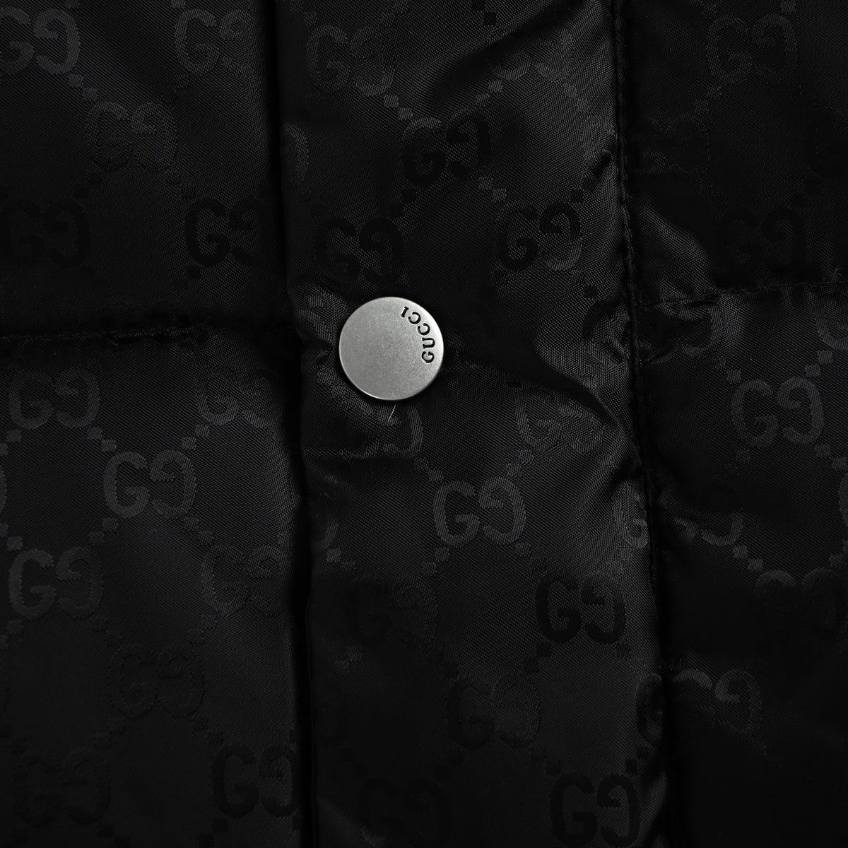 Gucci Jacquard Tape Hooded Down Jacket in Black