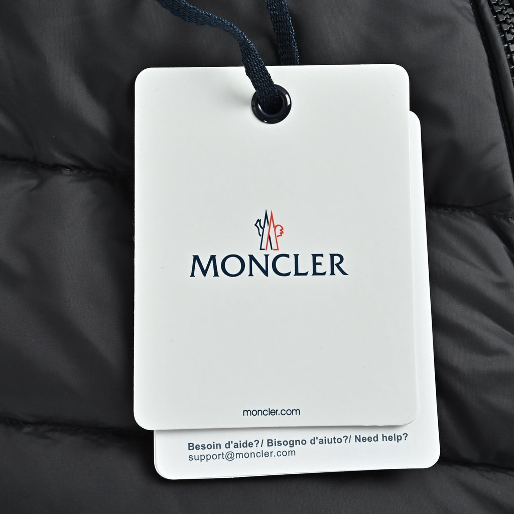 Moncler Double-Stripe Knit and Down Hybrid Jacket in Black
