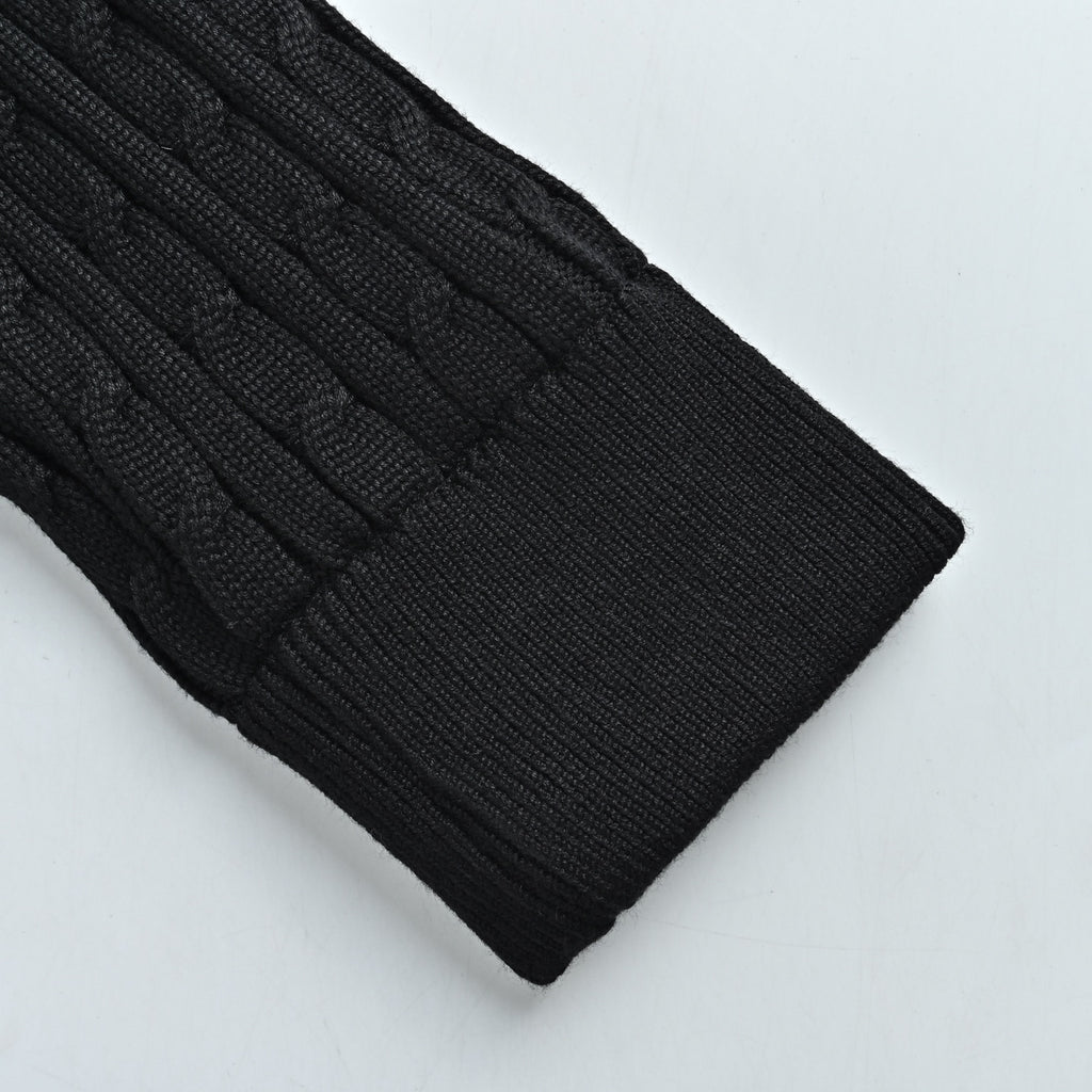 Moncler Double-Stripe Knit and Down Hybrid Jacket in Black