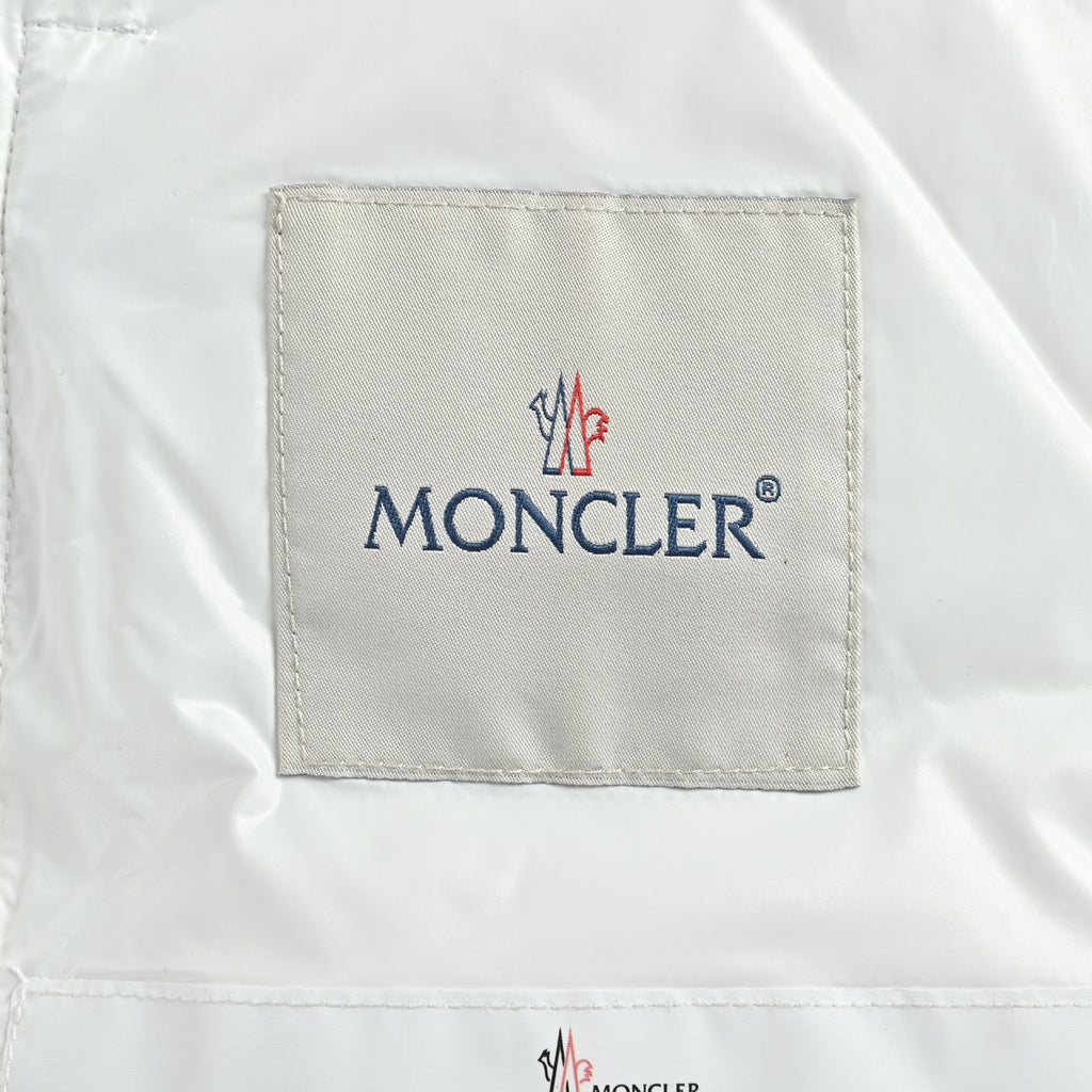 Moncler Classic Hooded Quilted Puffer Vest in White