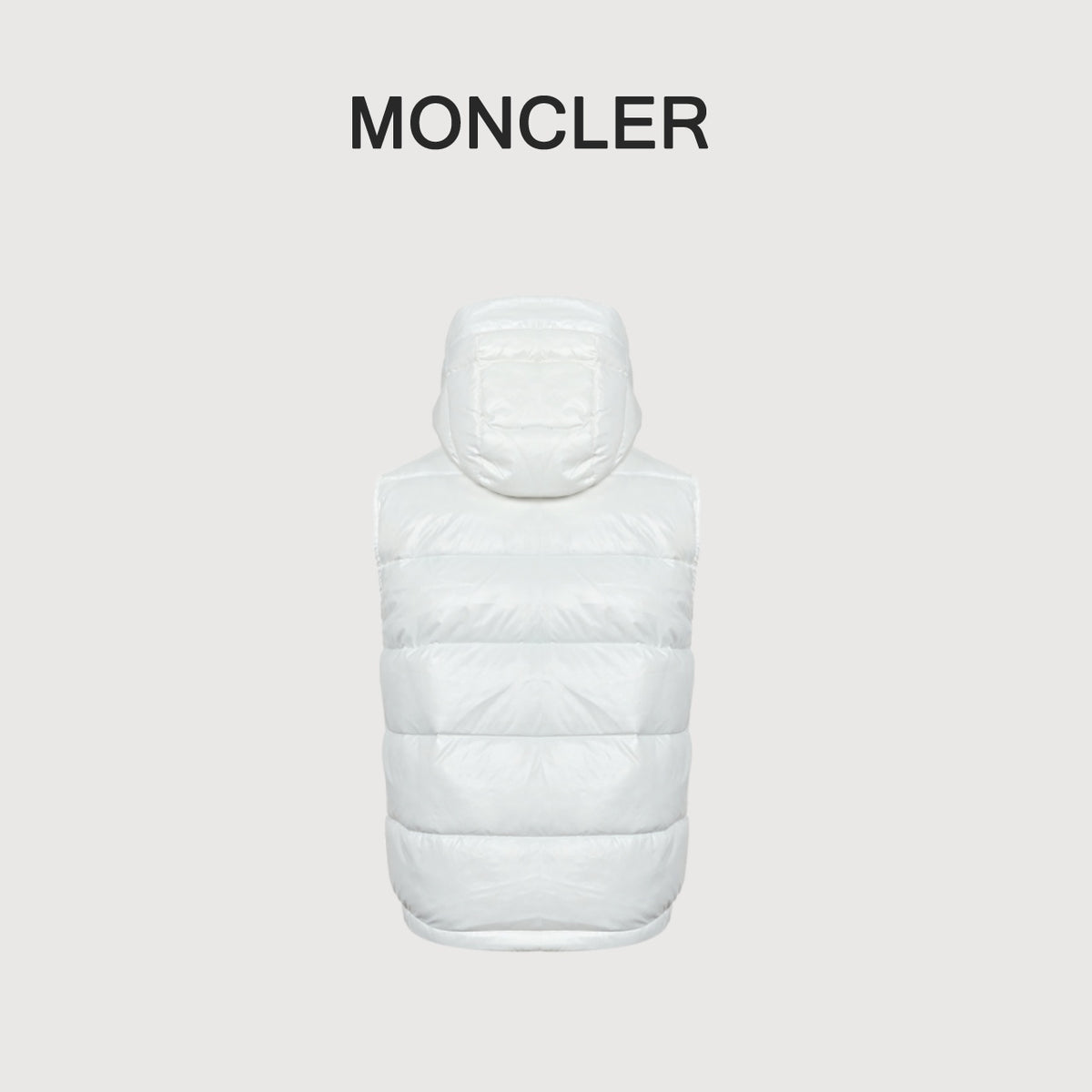 Moncler Classic Hooded Quilted Puffer Vest in White