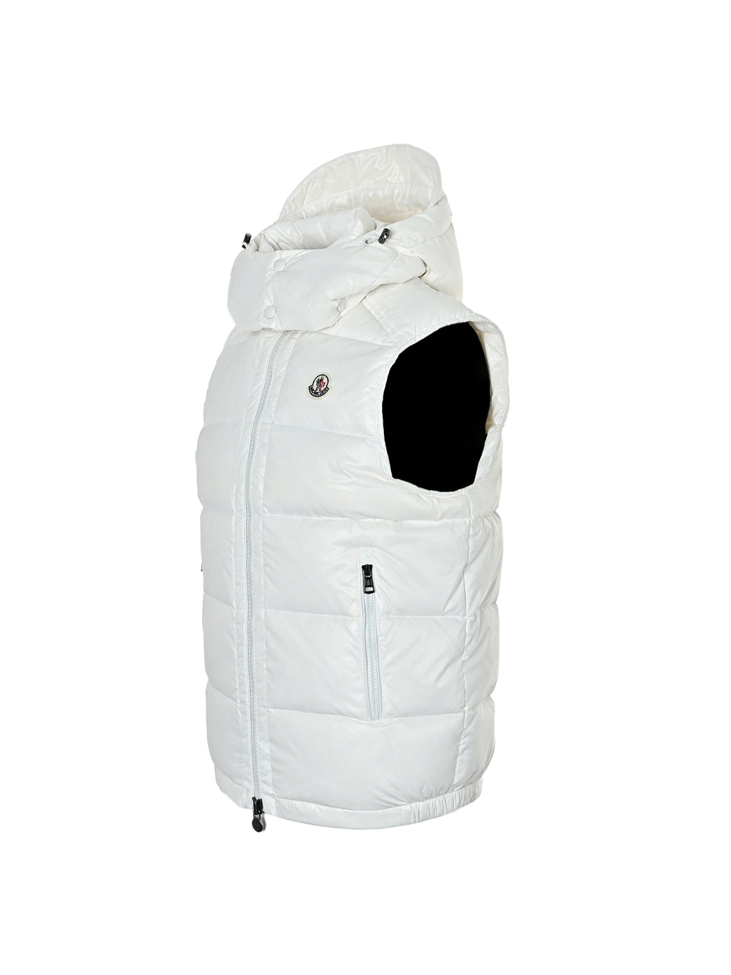 Moncler Classic Hooded Quilted Puffer Vest in White