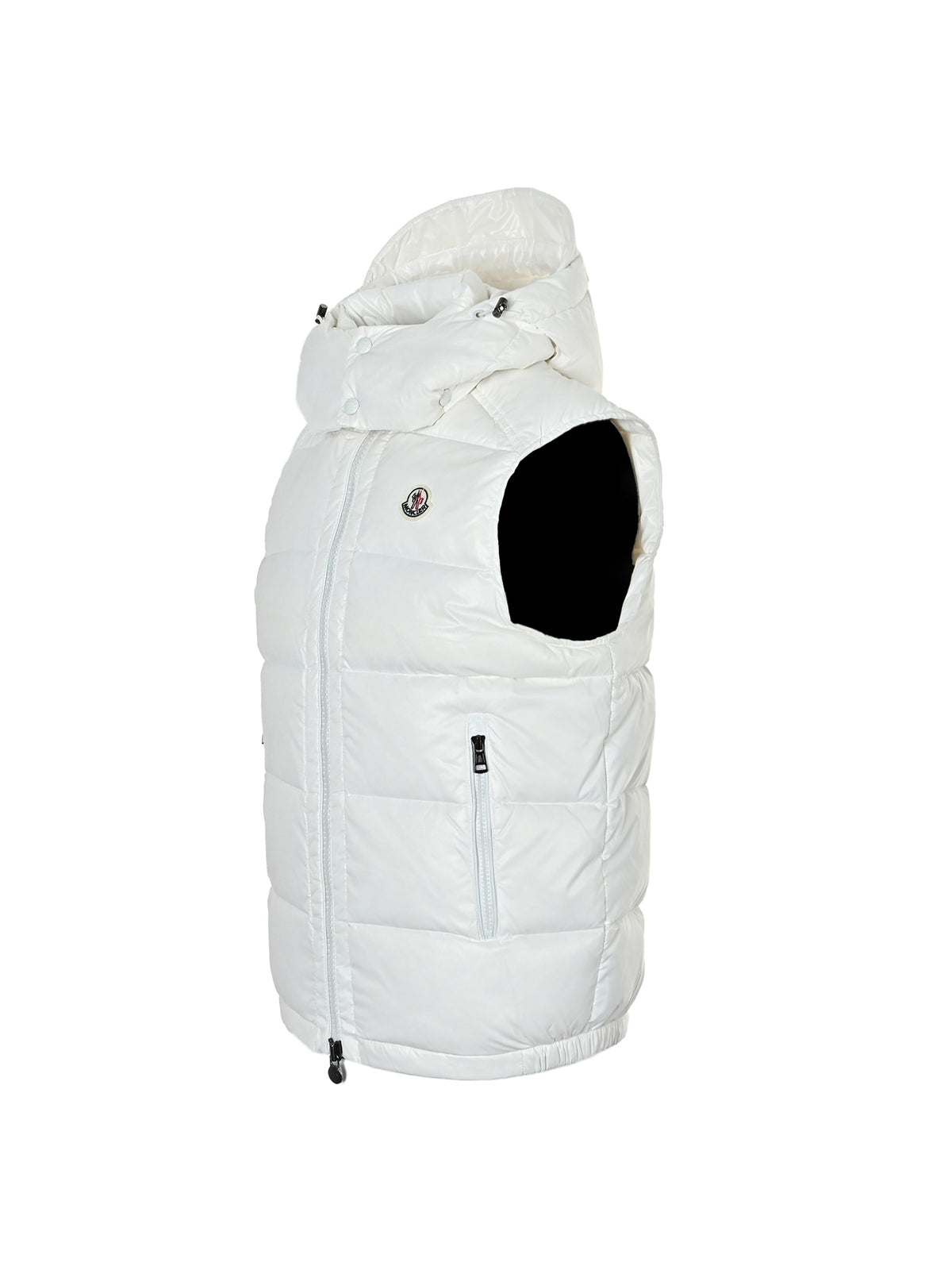 Moncler Classic Hooded Quilted Puffer Vest in White