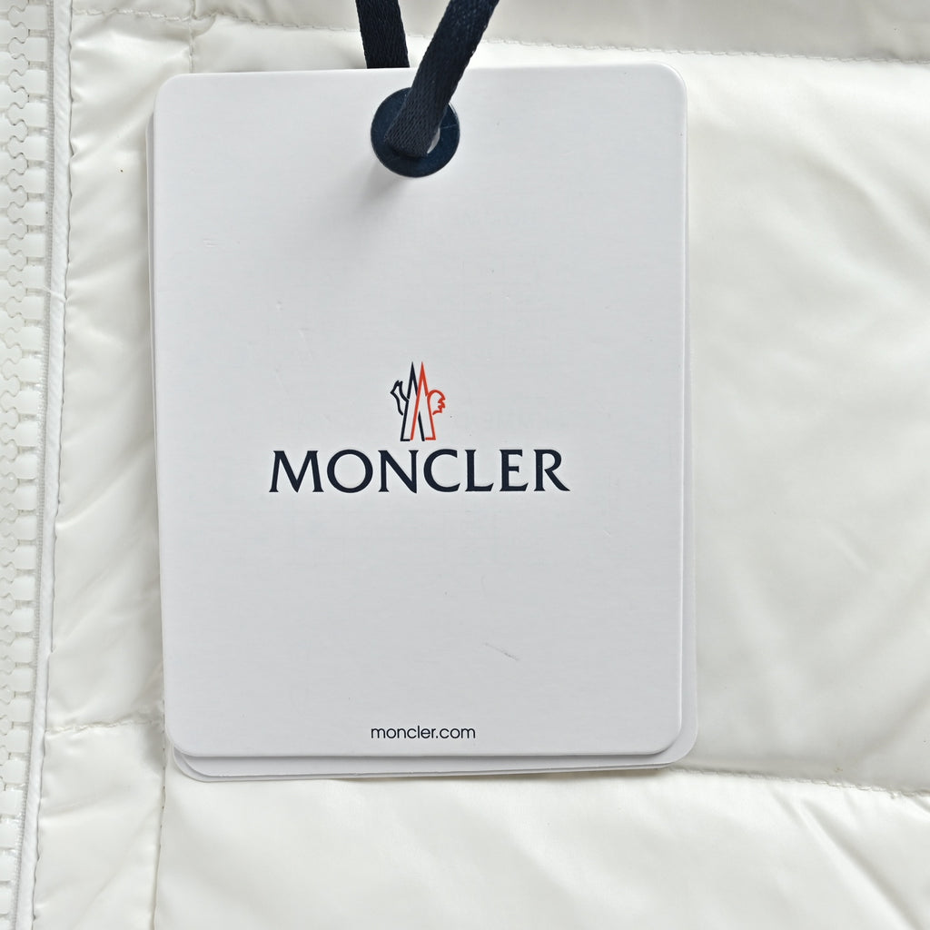 Moncler Classic Hooded Quilted Puffer Vest in White
