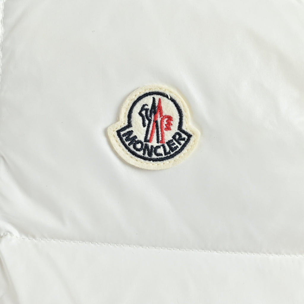 Moncler Classic Hooded Quilted Puffer Vest in White