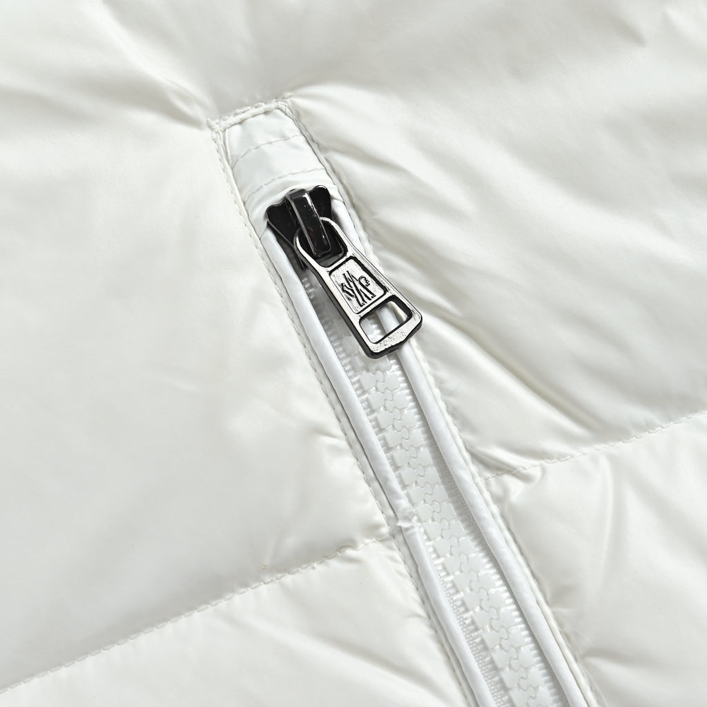 Moncler Classic Hooded Quilted Puffer Vest in White