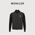 Moncler Knit and Down Hybrid Zip-Up Jacket in Black