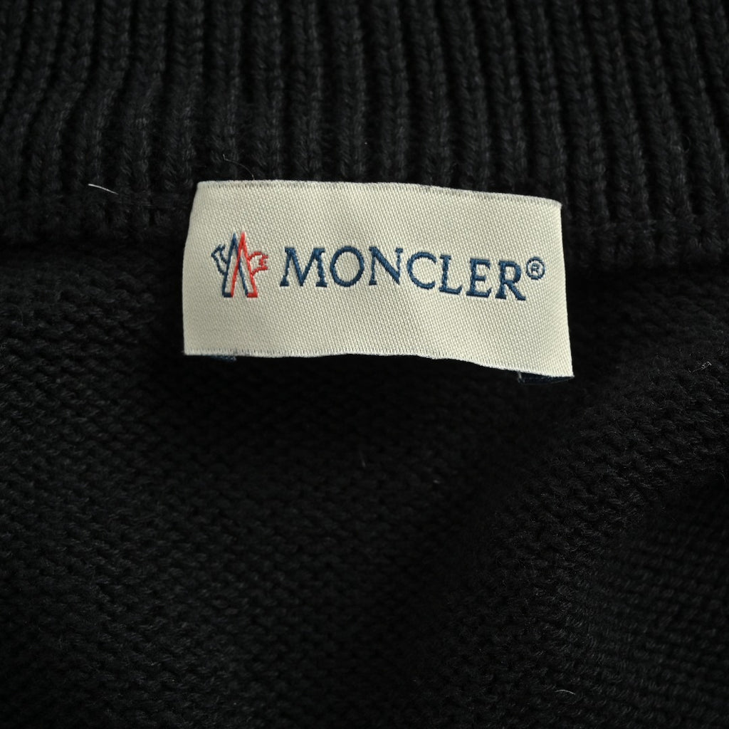 Moncler Knit and Down Hybrid Zip-Up Jacket in Black