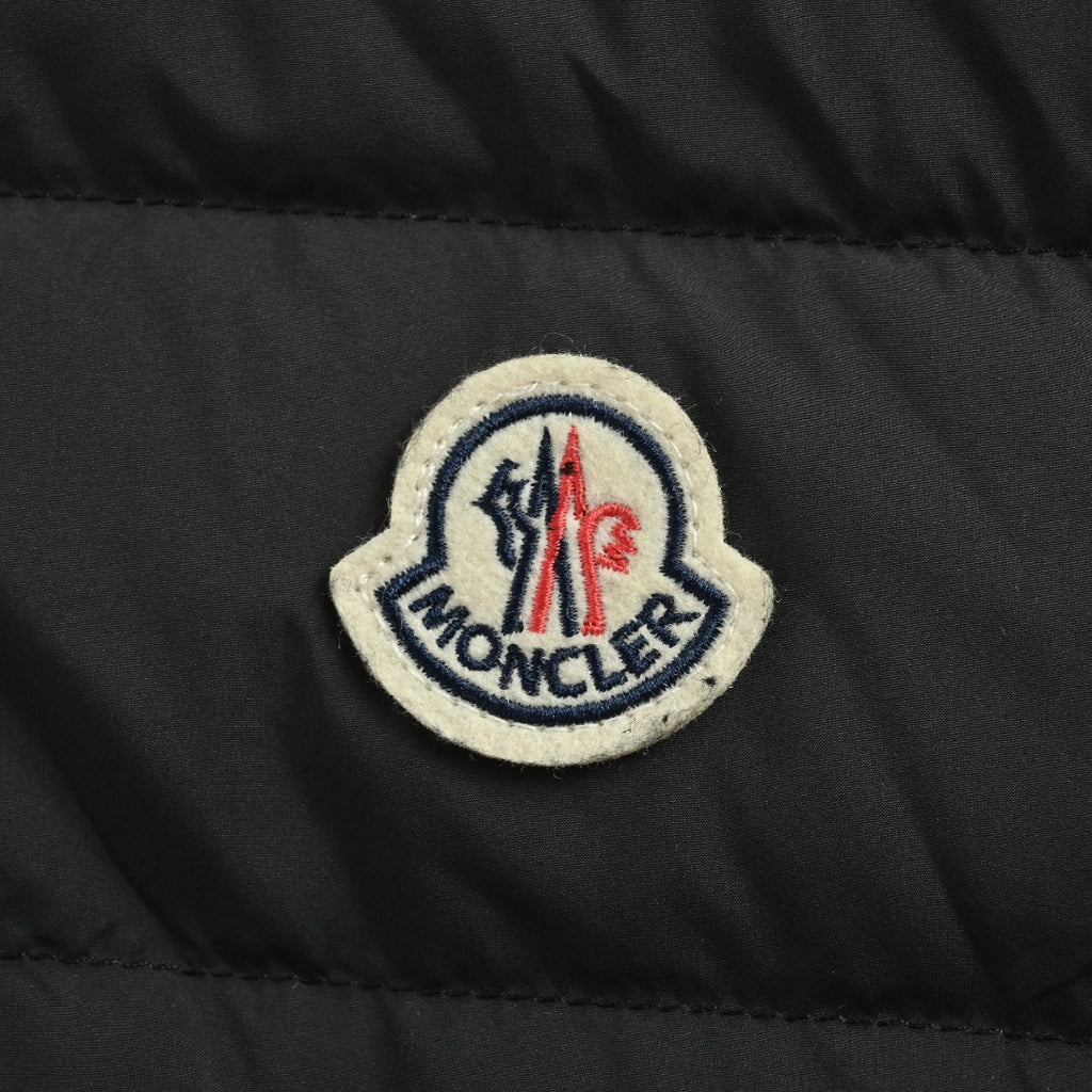 Moncler Knit and Down Hybrid Zip-Up Jacket in Black