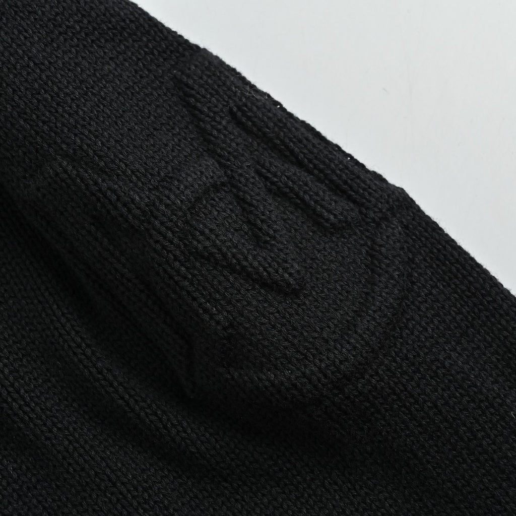 Moncler Knit and Down Hybrid Zip-Up Jacket in Black