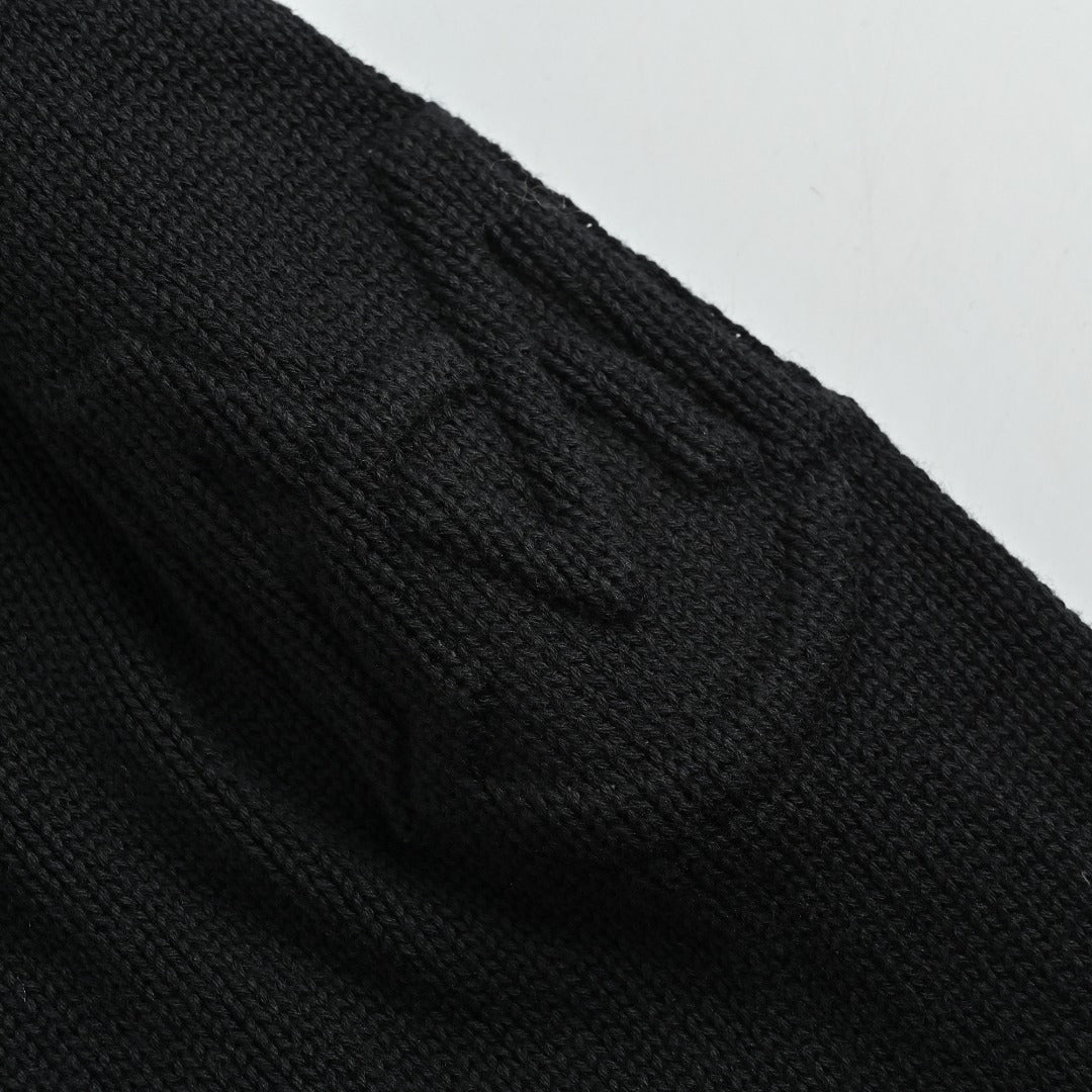 Moncler Knit and Down Hybrid Zip-Up Jacket in Black