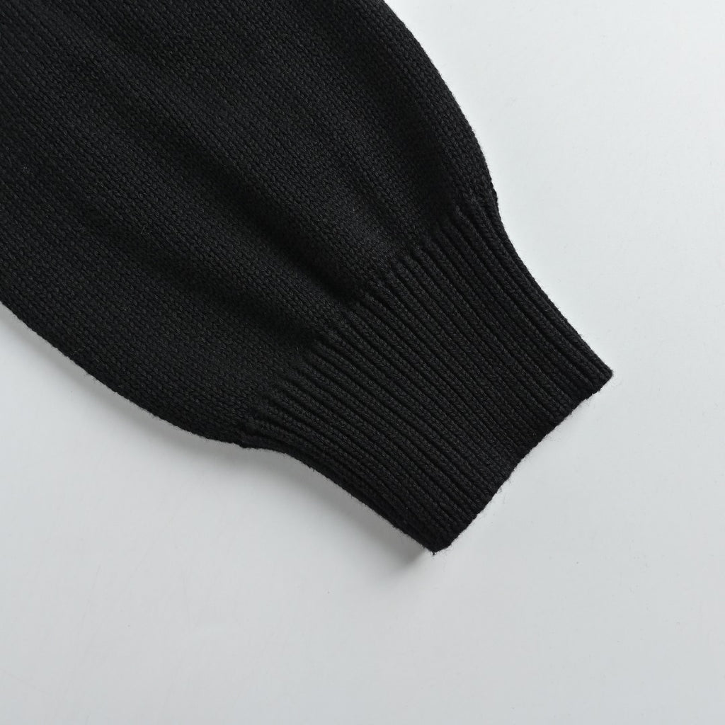 Moncler Knit and Down Hybrid Zip-Up Jacket in Black