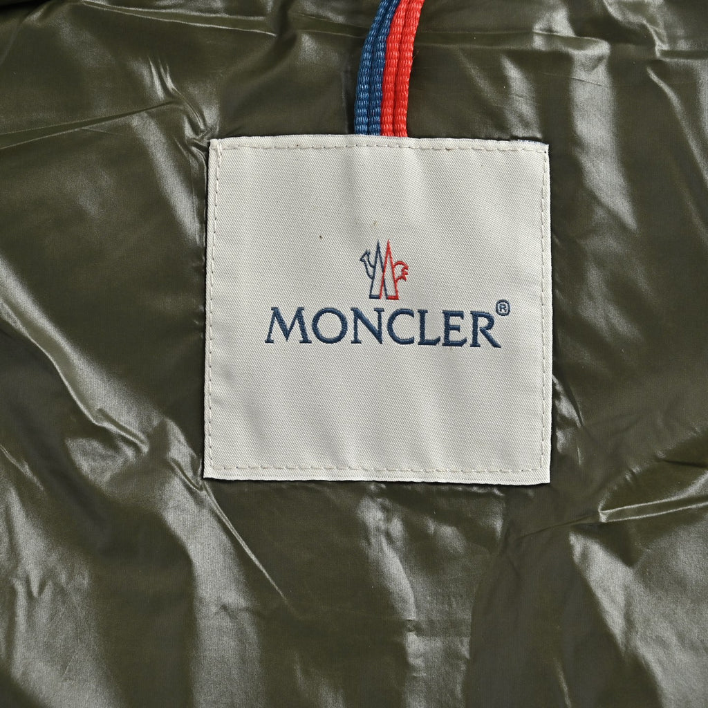 Moncler Classic Stand-Collar Down Vest in Olive Green