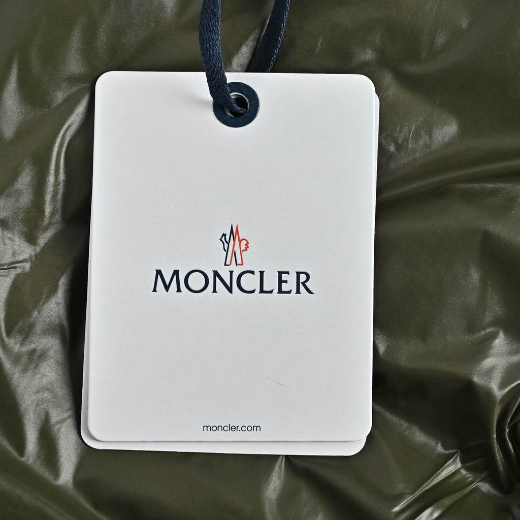 Moncler Classic Stand-Collar Down Vest in Olive Green