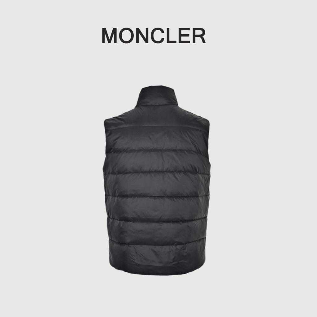 Moncler Classic Stand-Collar Down Vest in Black