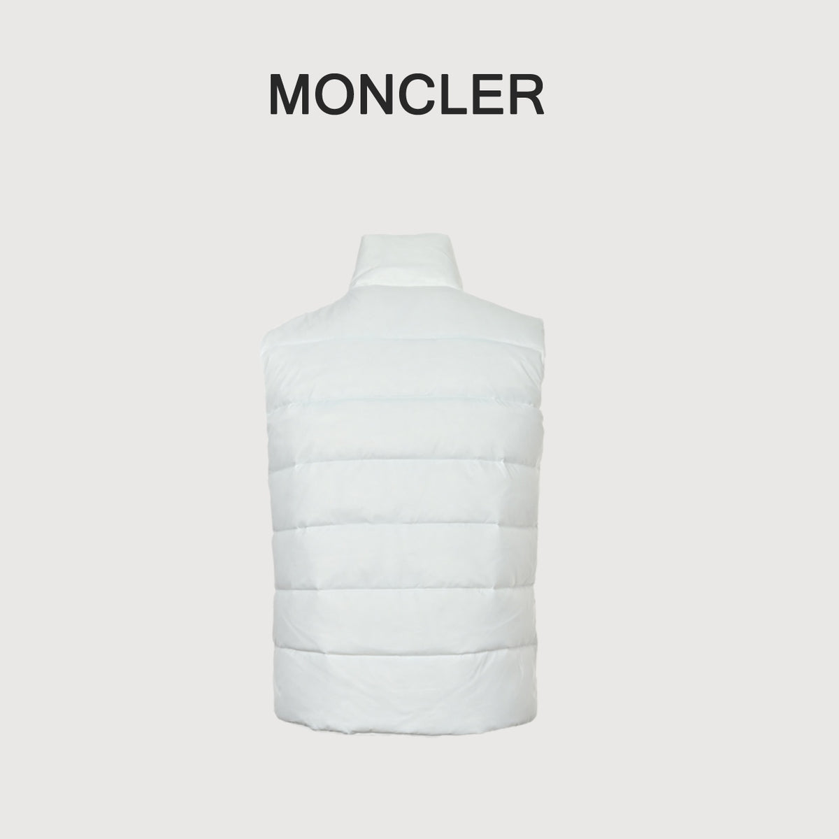 Moncler Classic Stand-Collar Down Vest in White