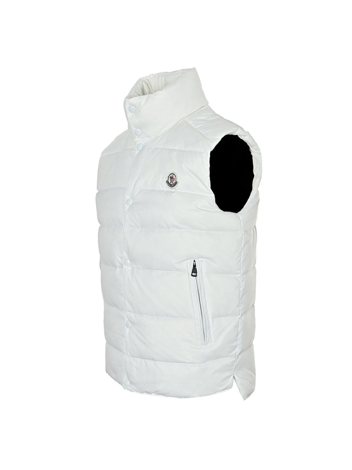 Moncler Classic Stand-Collar Down Vest in White