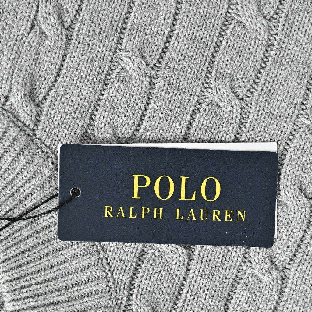 Ralph Lauren Cable-Knit Crewneck Cardigan with Embroidered Logo