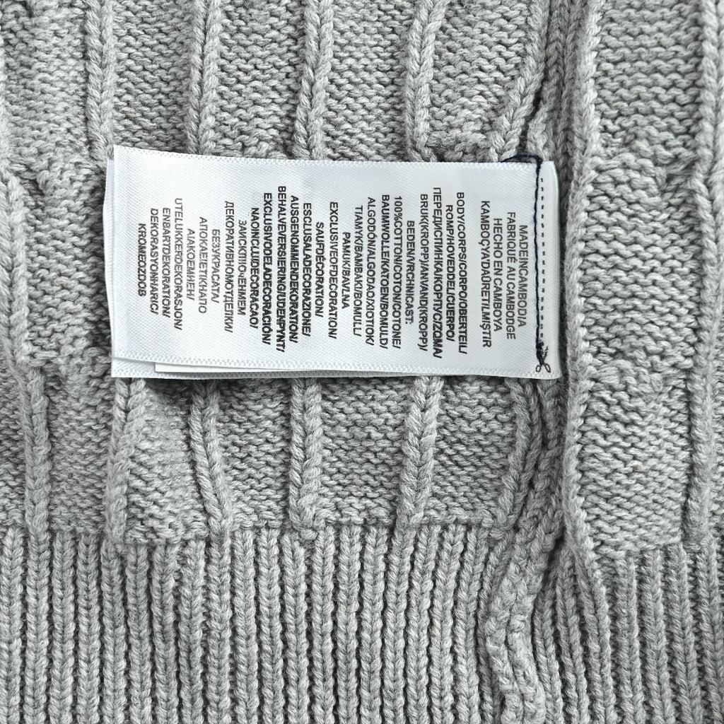 Ralph Lauren Cable-Knit Crewneck Cardigan with Embroidered Logo