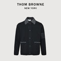 Thom Browne Black Four-Bar Jacket with Contrast Collar