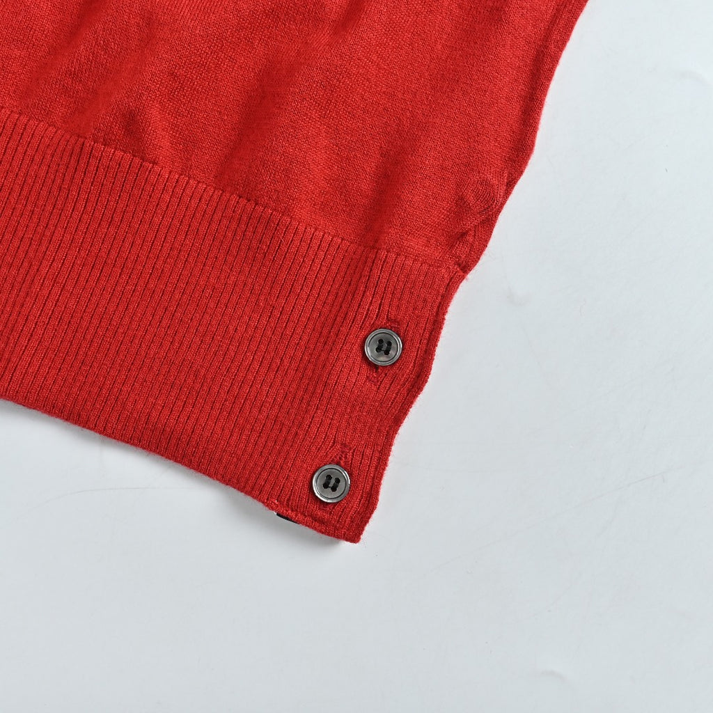 Thom Browne Red Four-Bar Fine Wool Crewneck Sweater