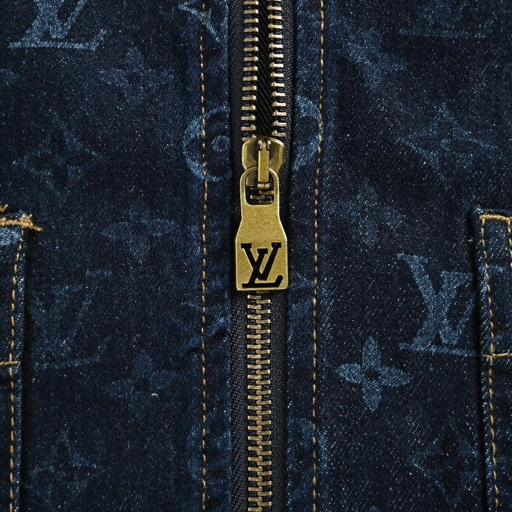 Louis Vuitton Monogram Denim Workwear Zip Jacket in Dark Indigo