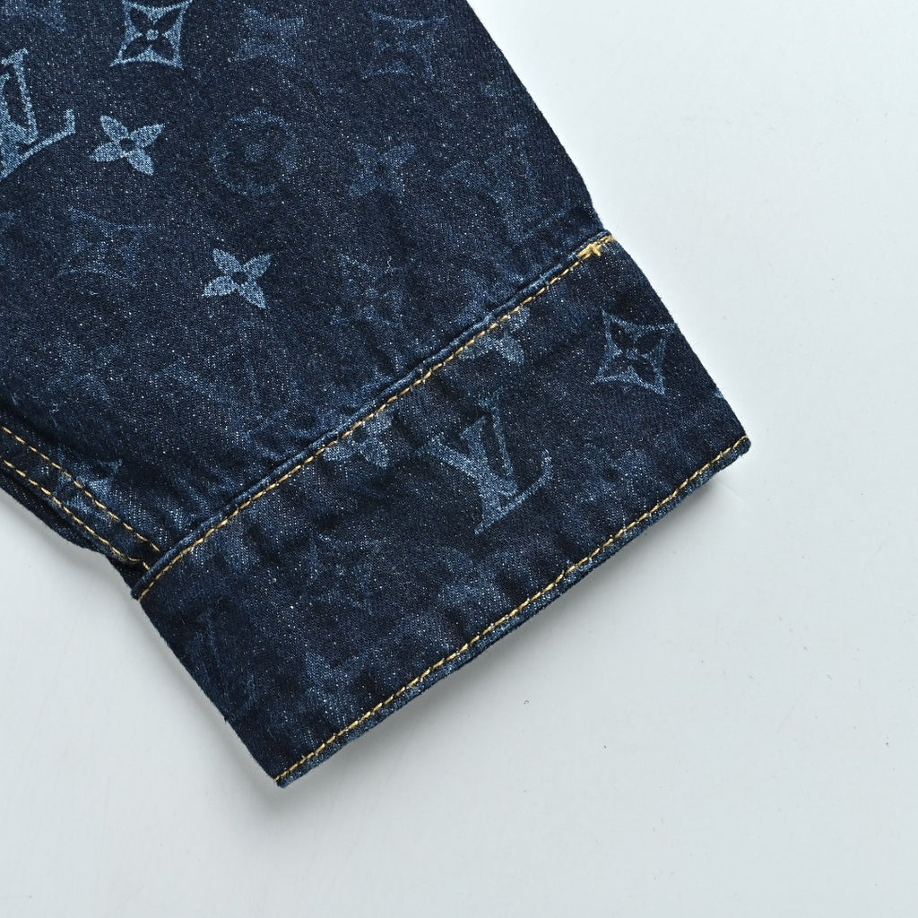 Louis Vuitton Monogram Denim Workwear Zip Jacket in Dark Indigo