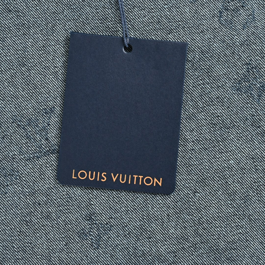 Louis Vuitton Monogram Denim Workwear Zip Jacket in Dark Indigo