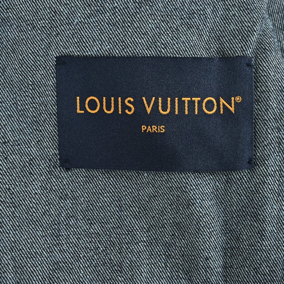 Louis Vuitton Monogram Denim Workwear Zip Jacket in Dark Indigo